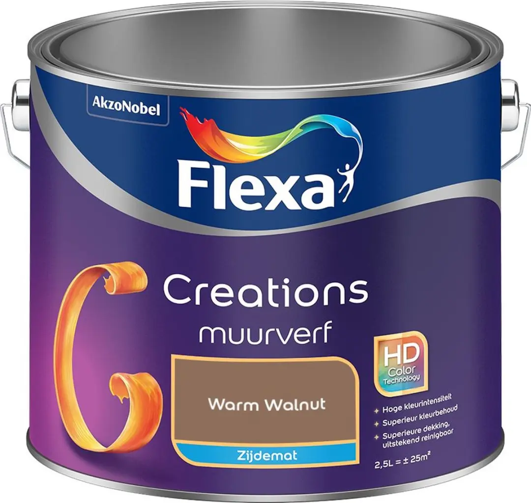 Flexa Creations Muurverf Zijdemat Warm Walnut 2,5L
