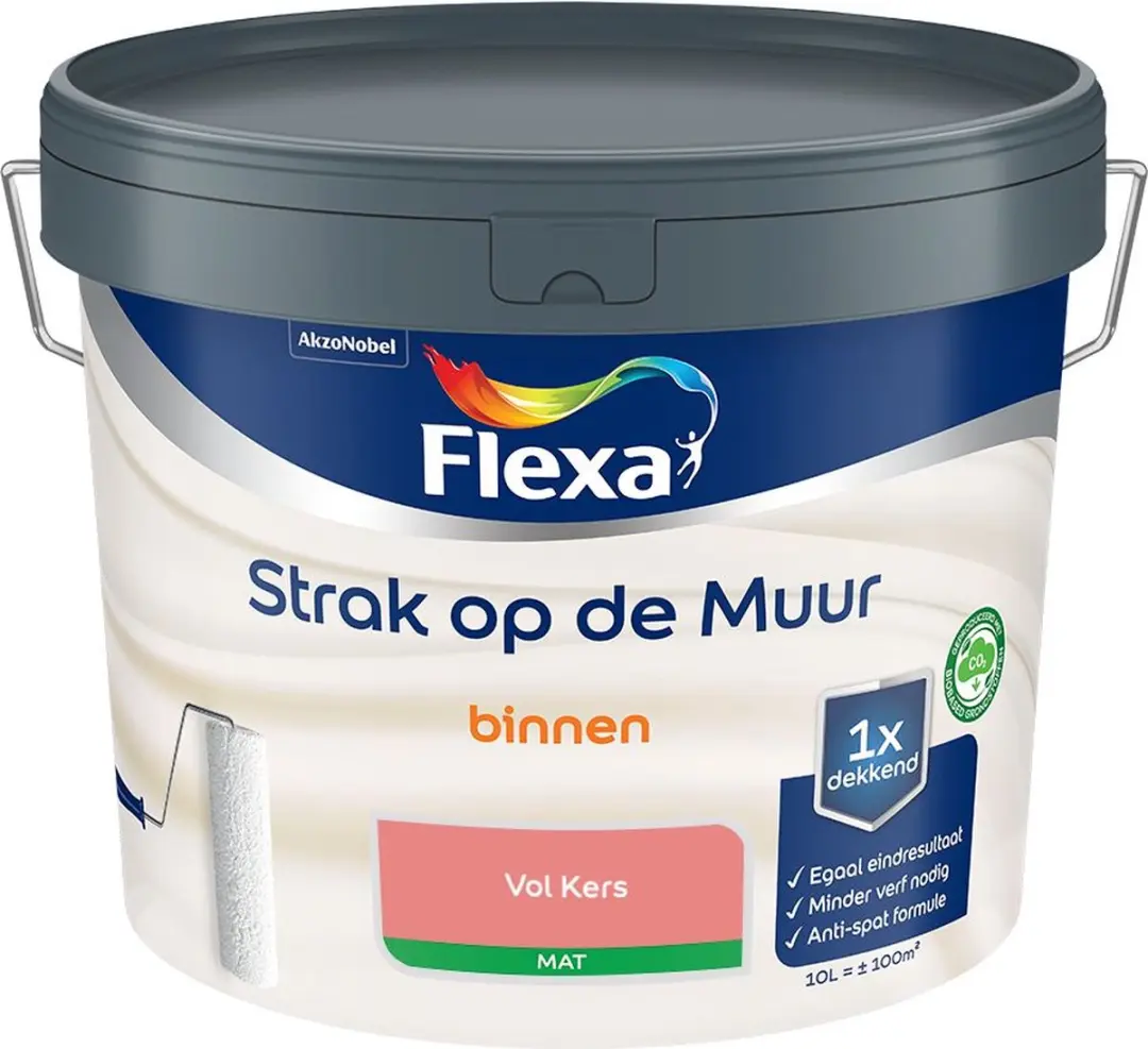 Flexa Strak Op De Muur Binnen Mat Vol Kers Mengkleur 10L