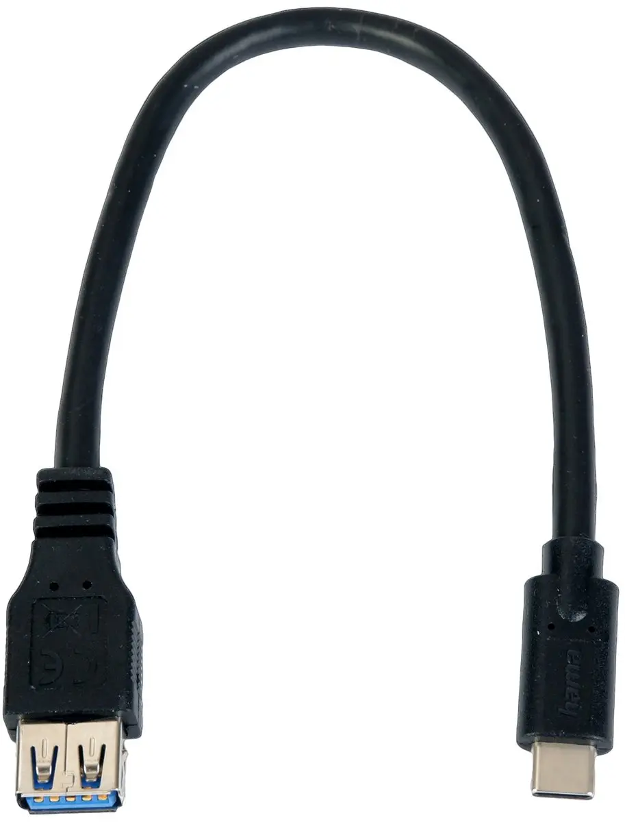Hama USB-C naar USB-A Kabel USB 3.1 - Zwart