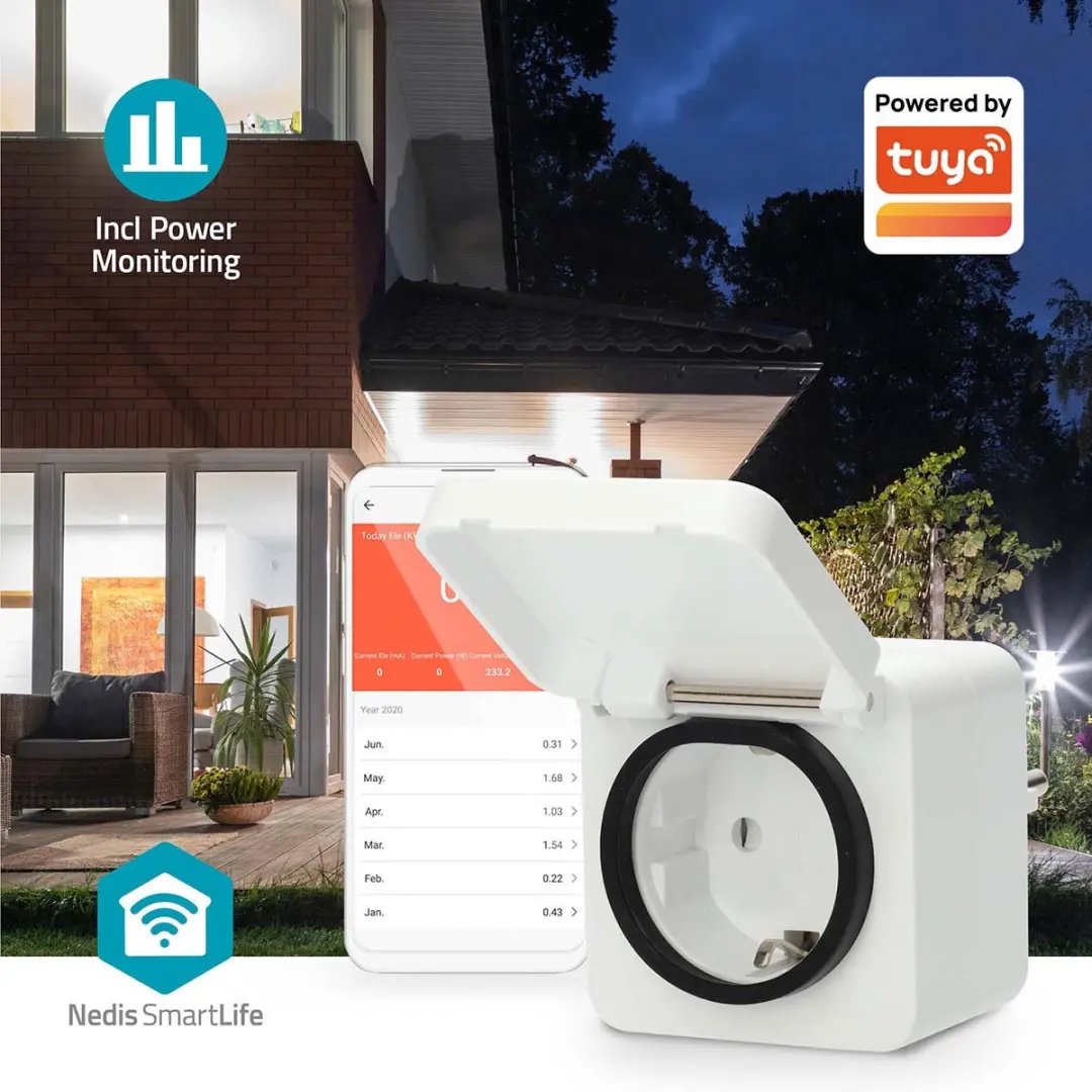 Nedis SmartLife Slimme Stekker Tijdschakelaar Energiemeter - Wit