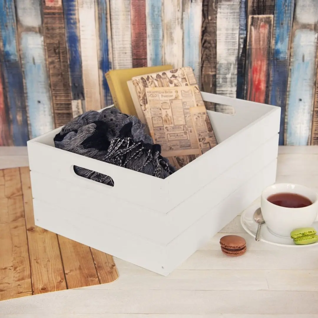 Orion Houten Opbergdoos 36x26x15cm - Wit