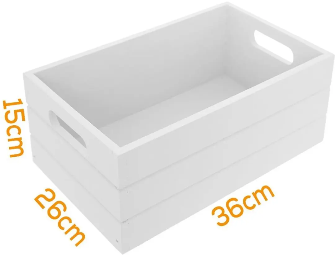Orion Houten Opbergdoos 36x26x15cm - Wit