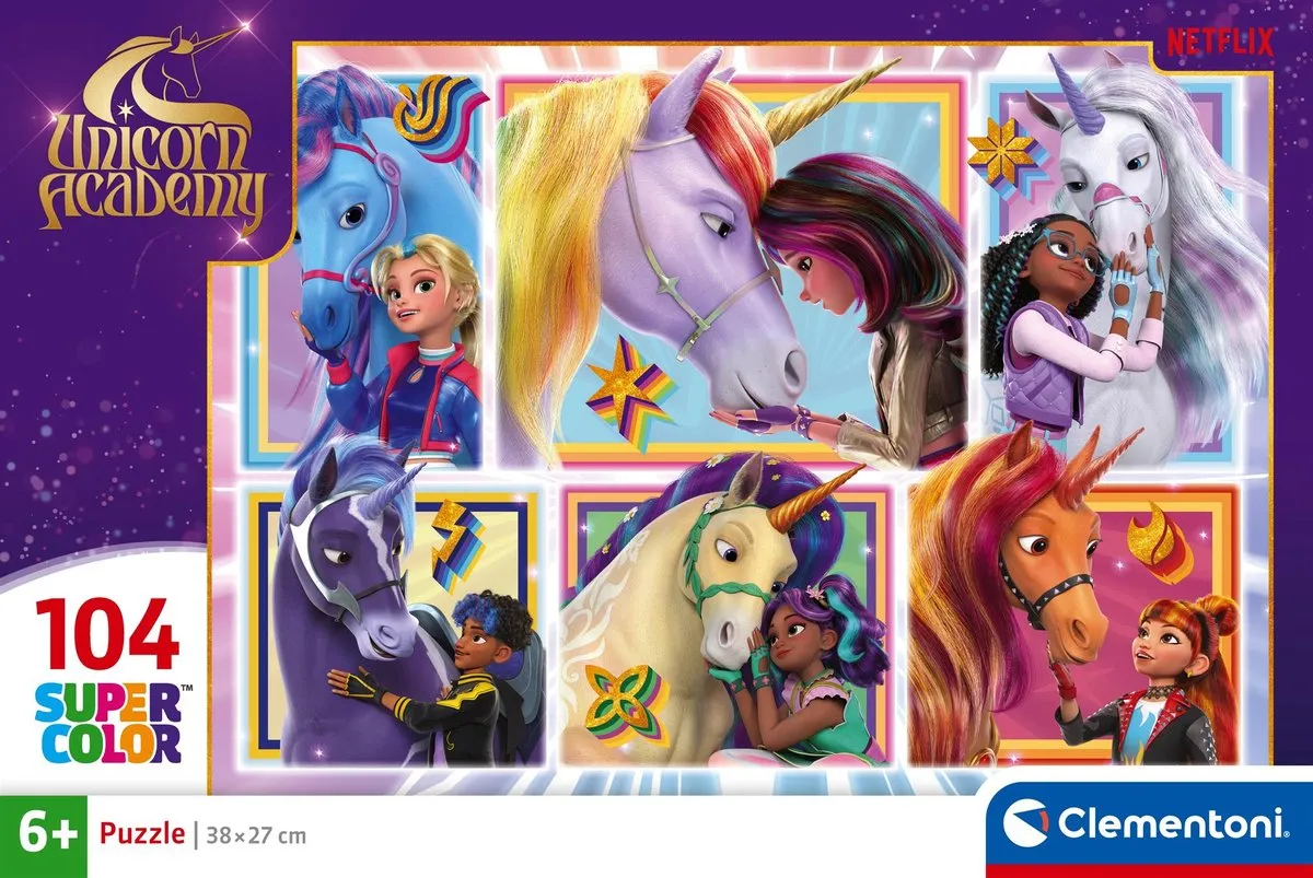 Clementoni Unicorn Academy Puzzel 104 Stuks - Multikleur