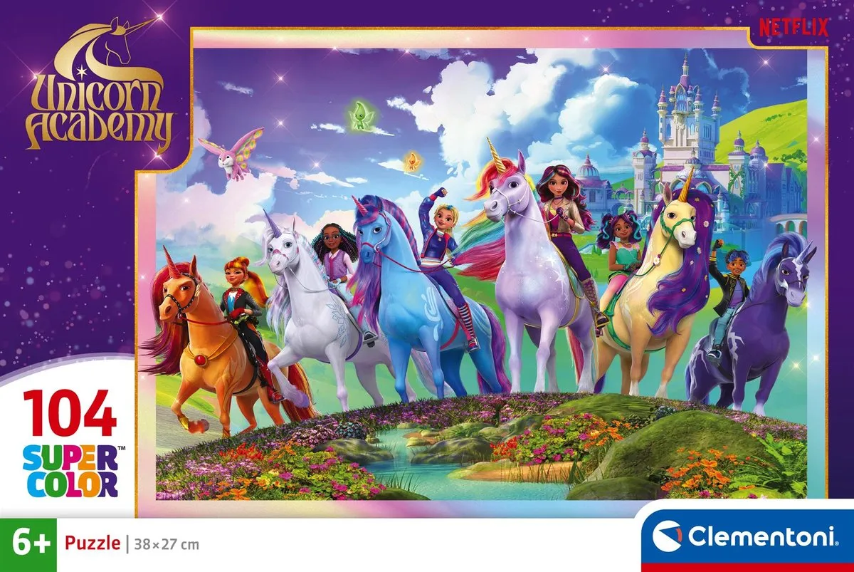 Clementoni Unicorn Academy Puzzel 104 Stuks - Multikleur