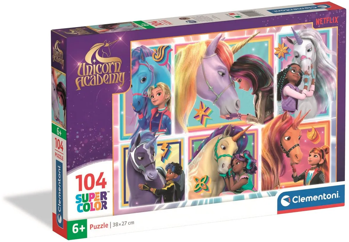 Clementoni Unicorn Academy Puzzel 104 Stuks - Multikleur