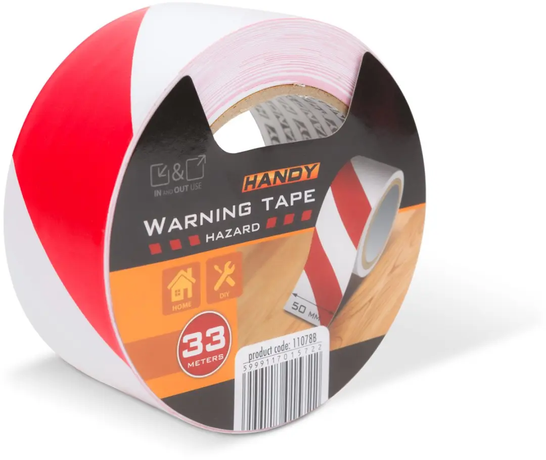 Handy Waarschuwingstape Zelfklevend 33m x 5cm - Rood/Wit