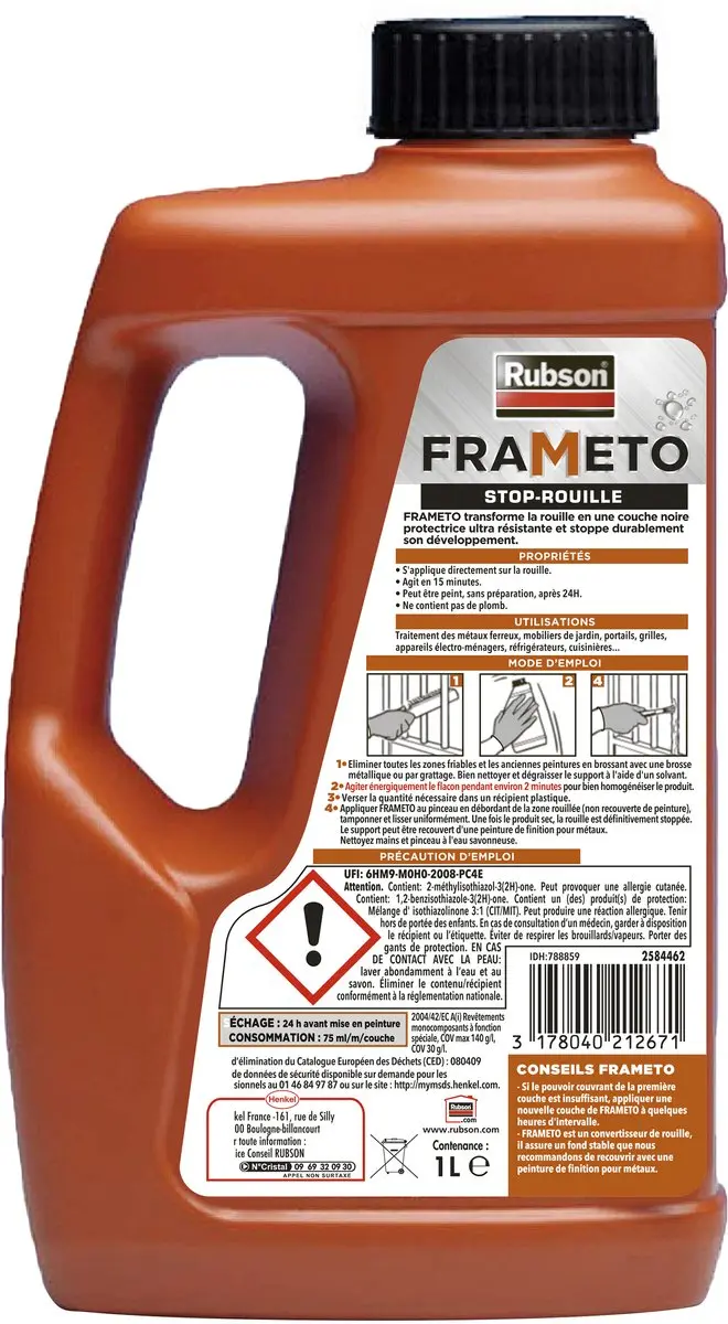 Rubson Frameto Roestomvormer 1L - Metaal - Zwart