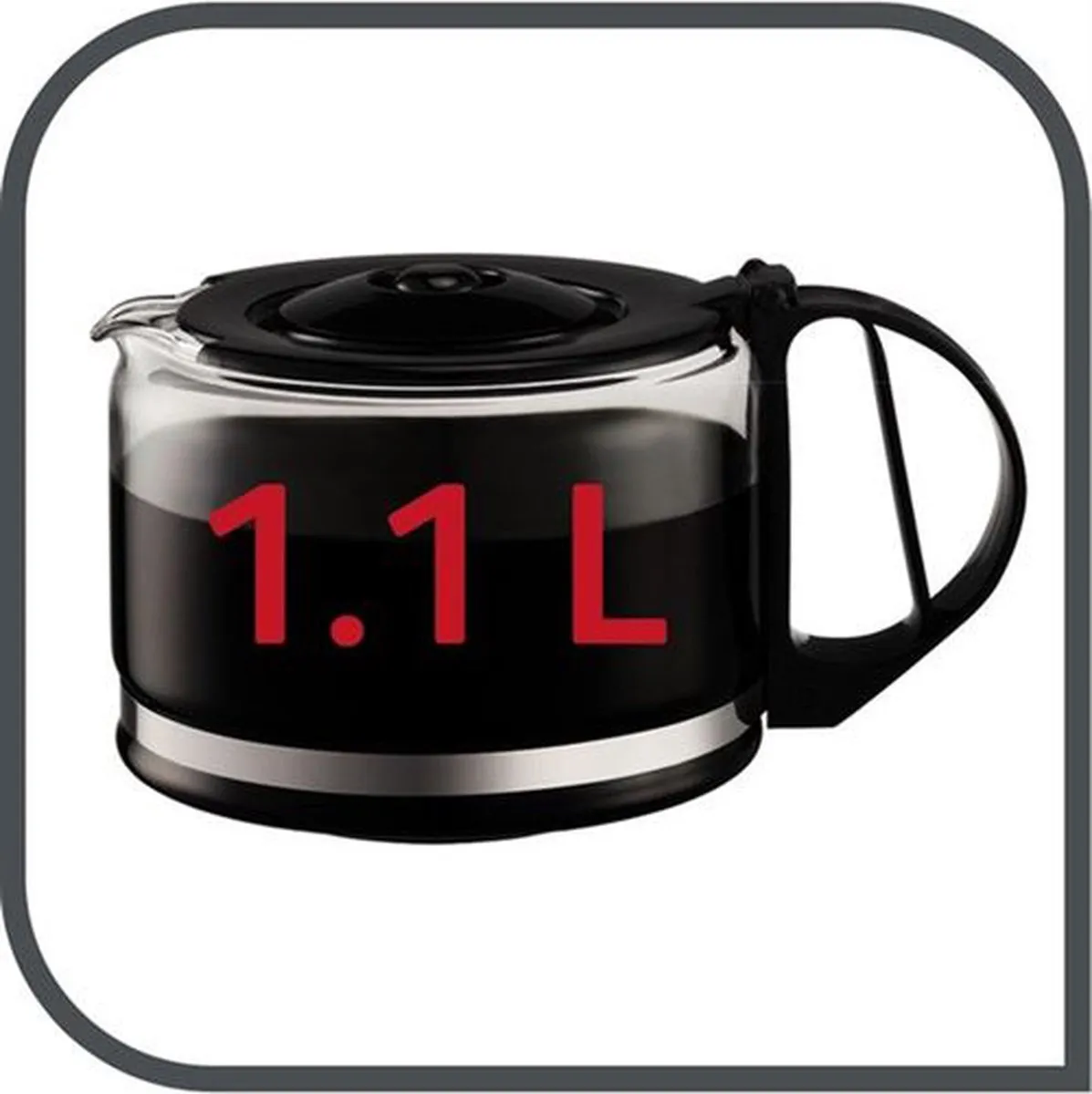 Moulinex UNO FG121 Filterkoffiemachine 12 Koppen - 1,1L - 800W - Zwart