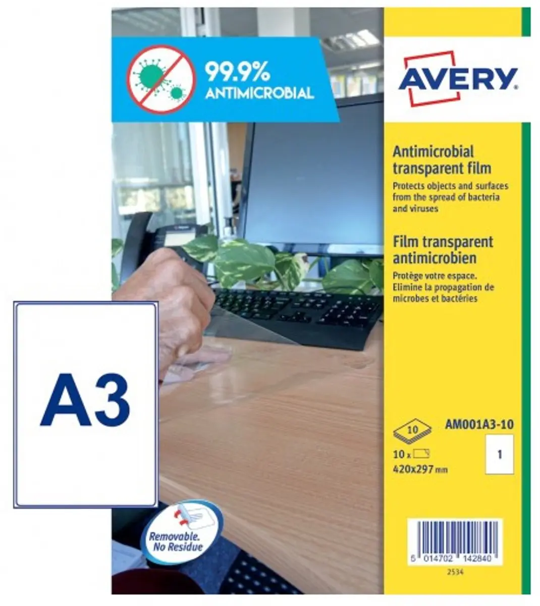 Avery Antimicrobiële Beschermfolie 400x277mm - 10 Stuks
