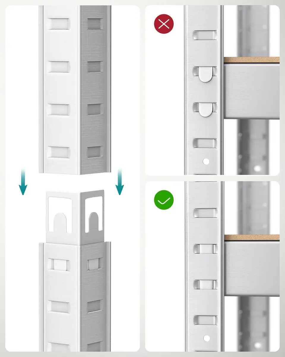 Songmics Stellingkast Opbergrek - 520 kg - Zilver - afbeelding 4 van 6