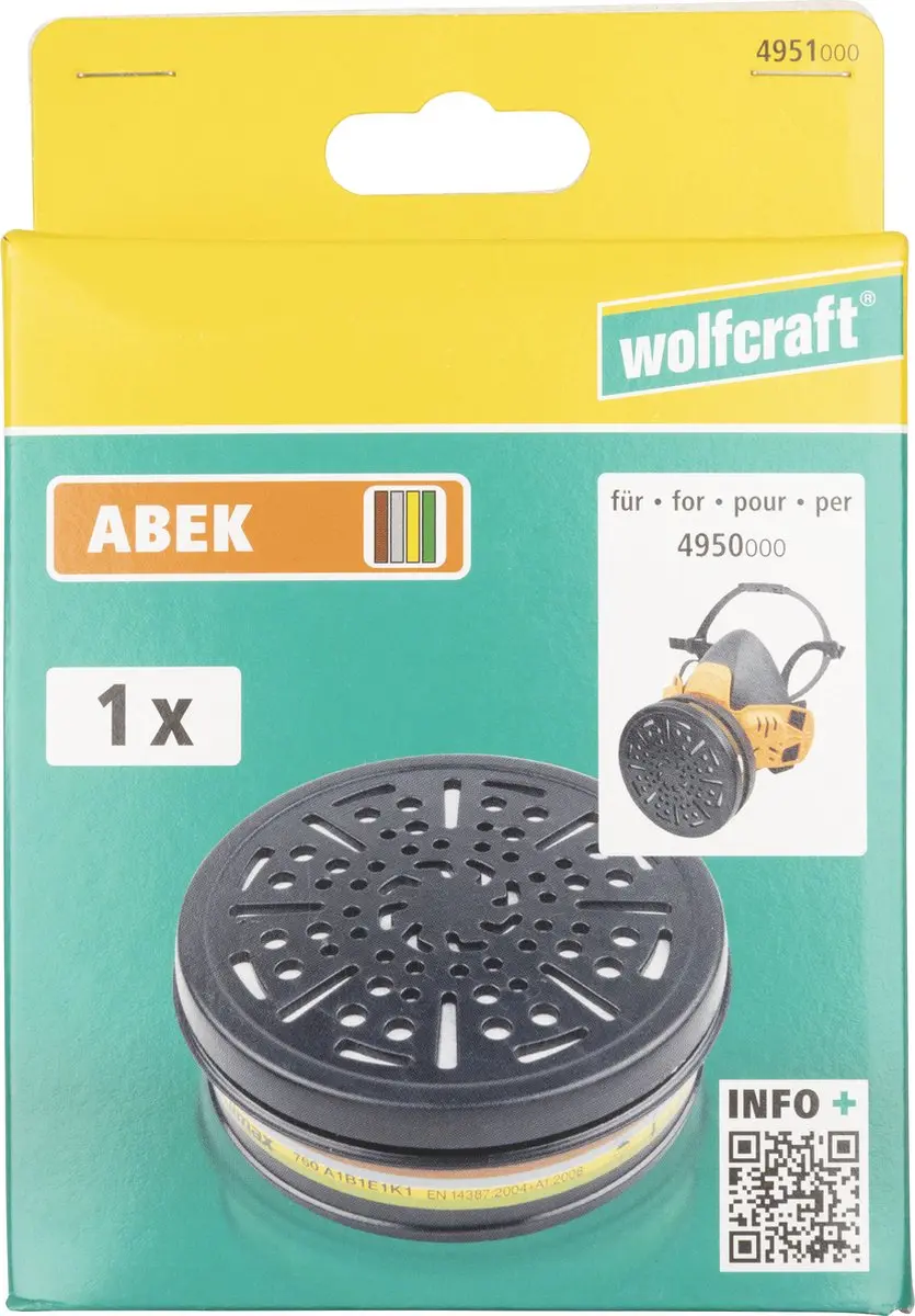 Wolfcraft Halfgelaatsmasker ABEK Filter 4951000