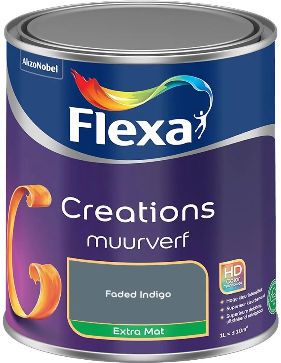 Flexa Creations Muurverf Extra Mat Faded Indigo 1L