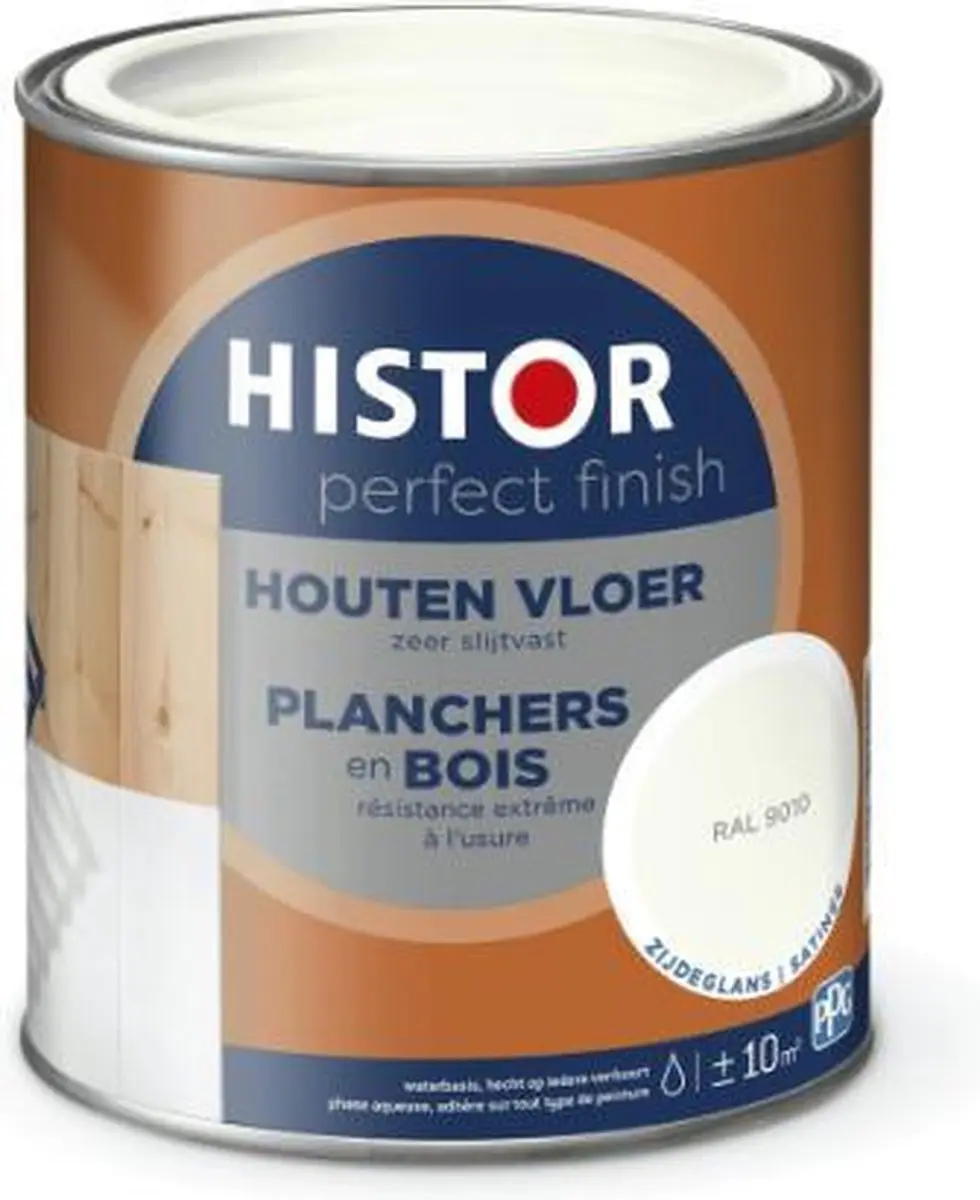 Histor Perfect Finish Houtverf Zijdeglans 0.75L - RAL 9010