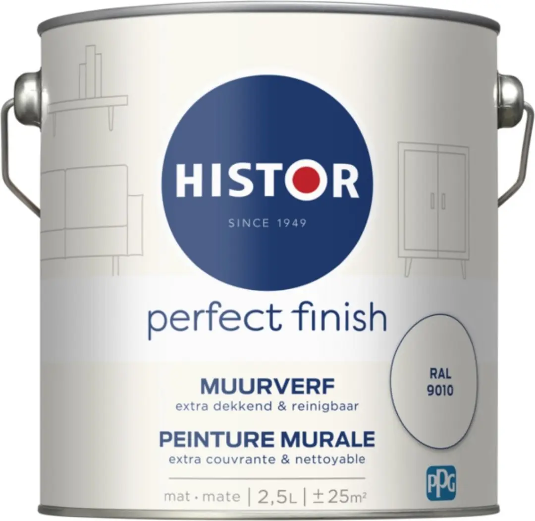 Histor Perfect Finish Muurverf Mat RAL 9010