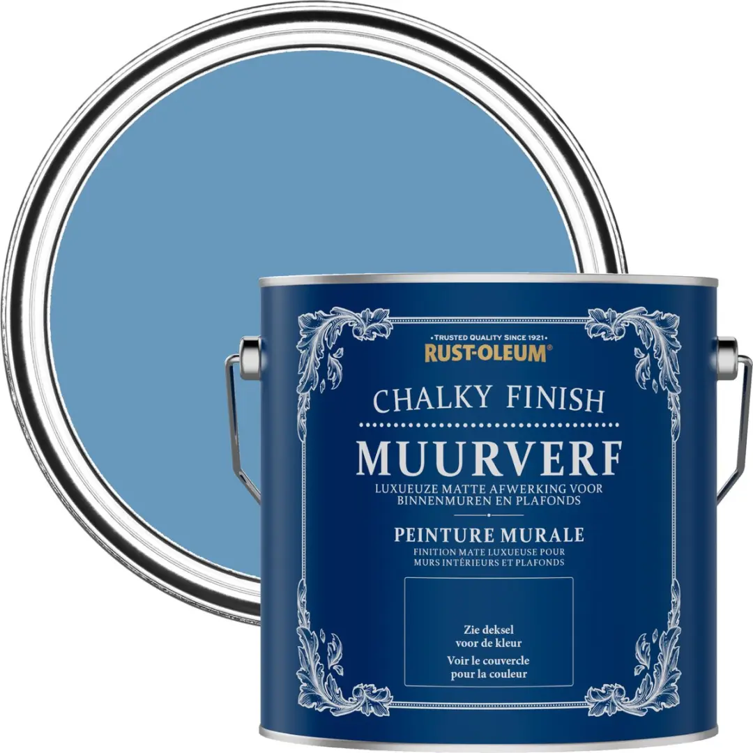 Rust-Oleum Blauw Chalky Finish Muurverf 2,5L