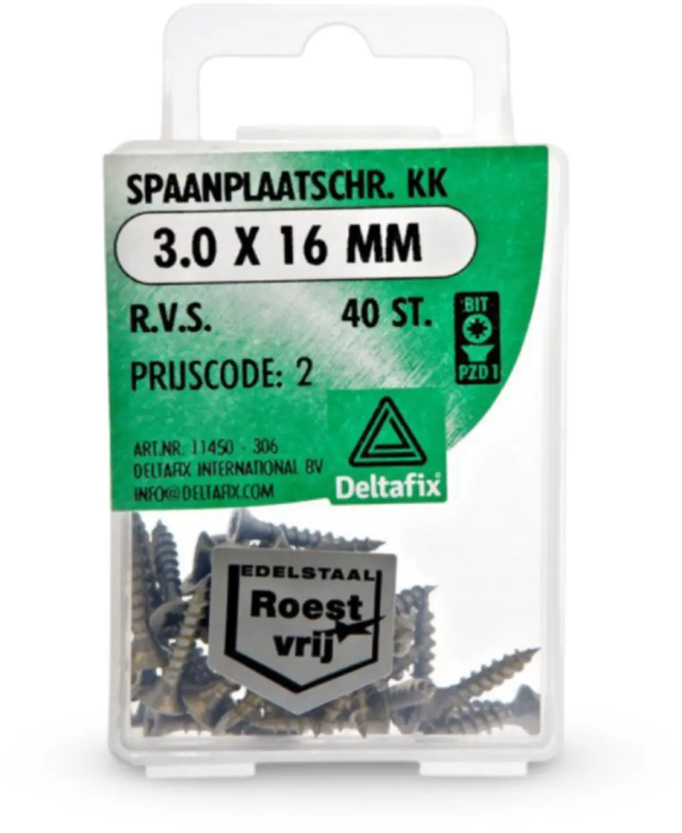Deltafix Spaanplaatschroeven RVS 5.0x80mm