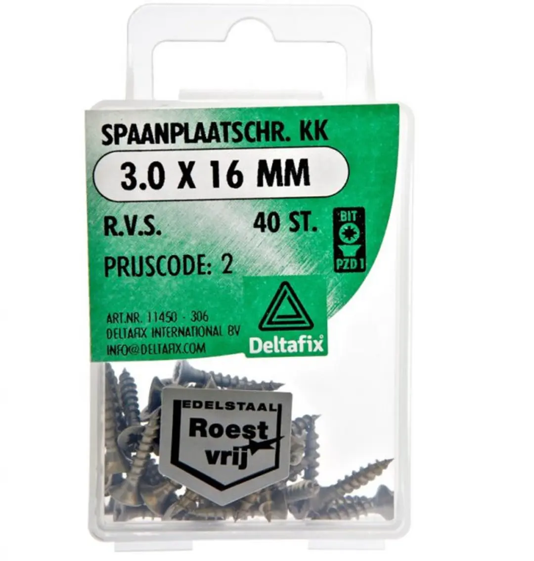 Deltafix Spaanplaatschroeven RVS 5.0x80mm