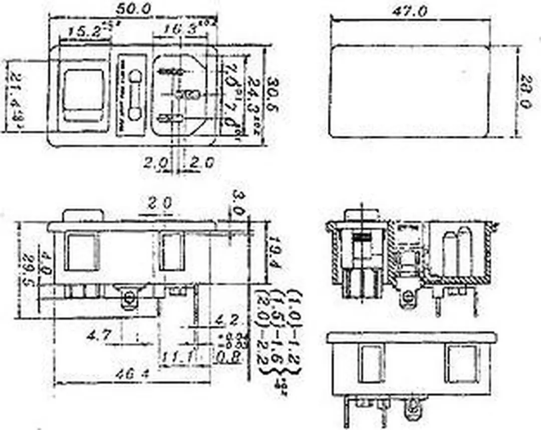 Velleman Mannelijke Netaansluiting Chassis - Met Schakelaar & Zekeringhouder - Zwart