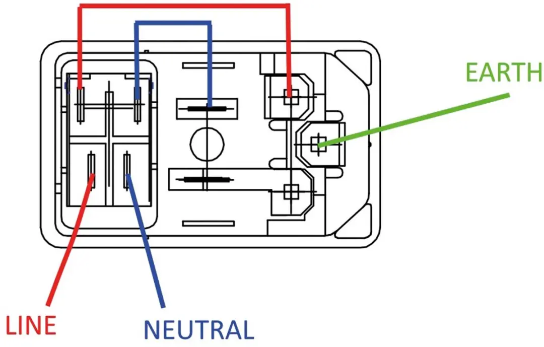 Velleman Mannelijke Netaansluiting Chassis - Met Schakelaar & Zekeringhouder - Zwart