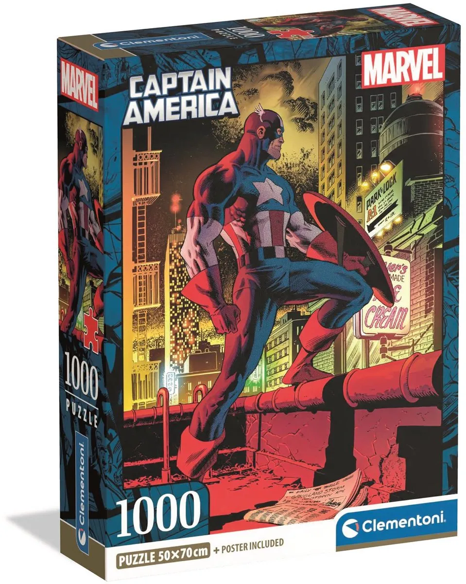 Clementoni Marvel Captain America Puzzel 1000 Stukjes