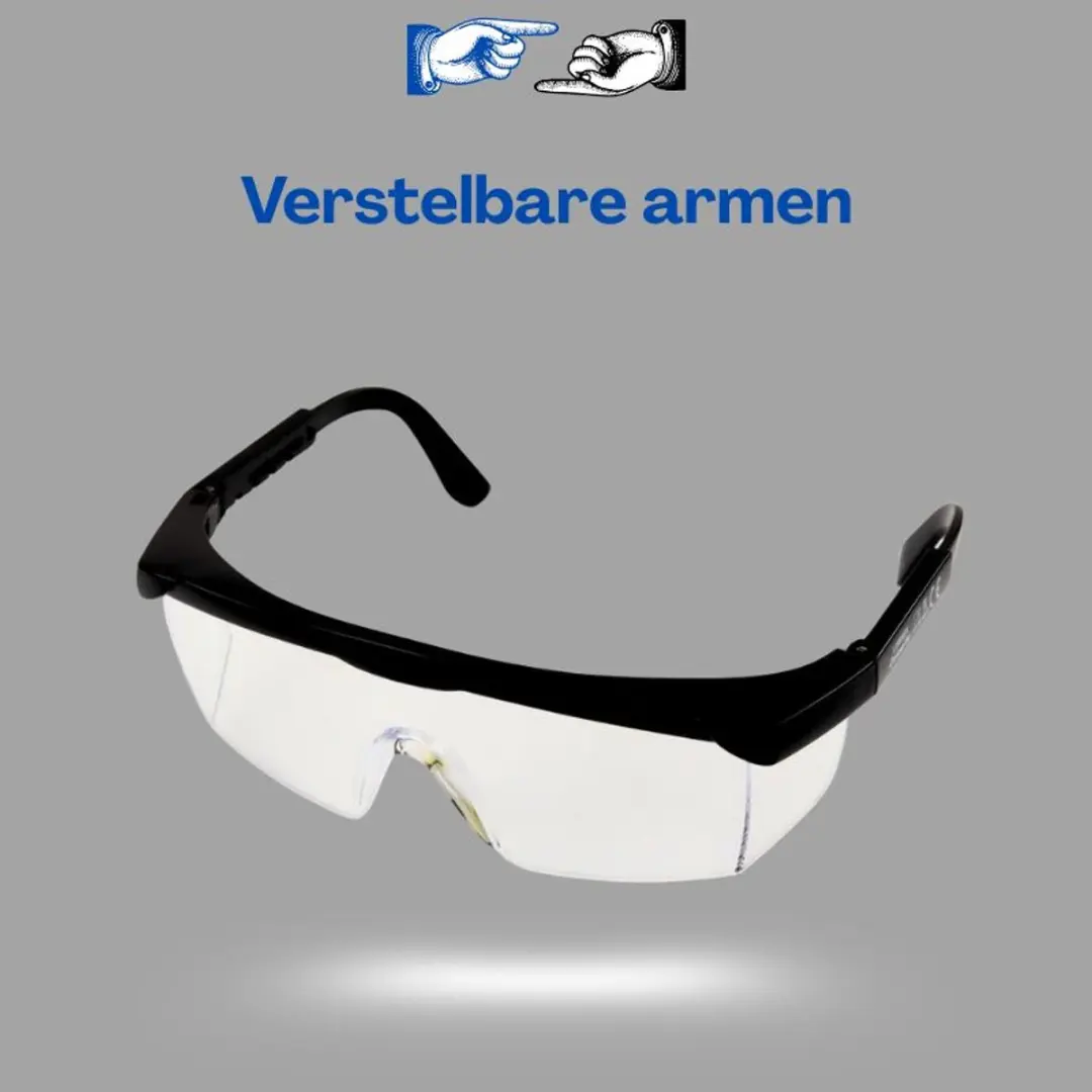 LEAN TOYS Veiligheidsbril Zwart - Klasse 1 - afbeelding 5 van 6