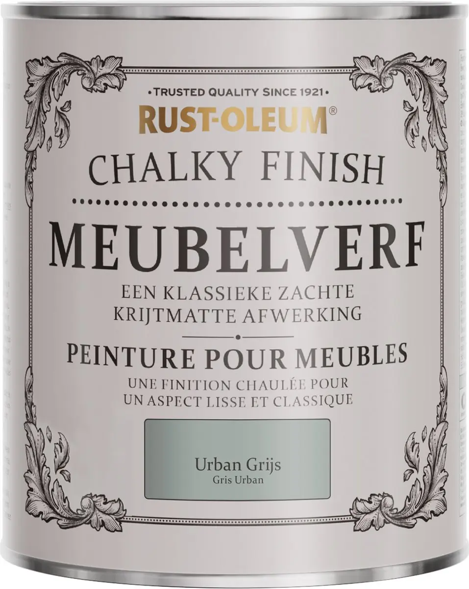 Rust-Oleum Grijs Chalky Finish Meubelverf 750ml - Urbangrijs