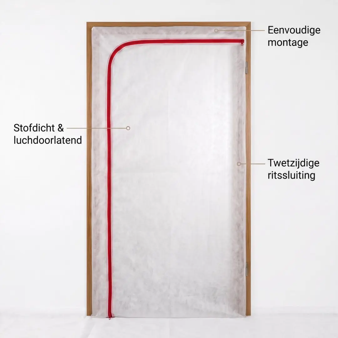 Kip Stofdeur Afplaktape 220x120cm - Wit