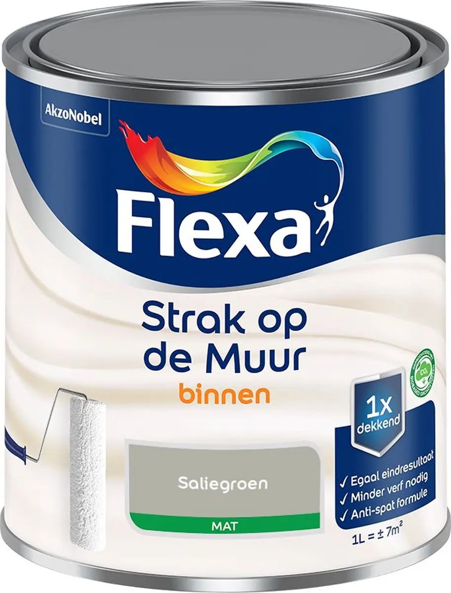 Flexa Strak Op De Muur Binnenmat Saliegroen 1L