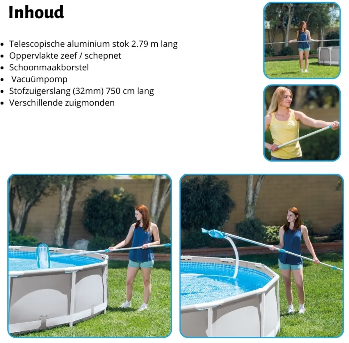 Intex Deluxe Zwembad Onderhoudset 28003 - 7 Stuks - Blauw
