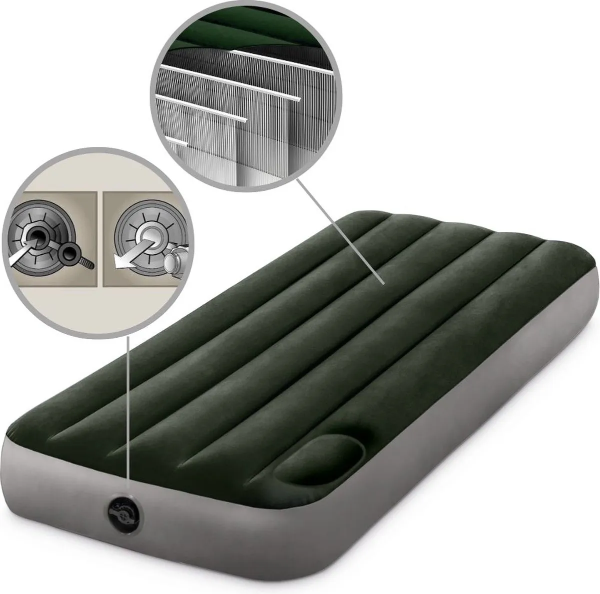 Intex Downy Luchtbed 1 Persoons 191x76x25cm - Groen