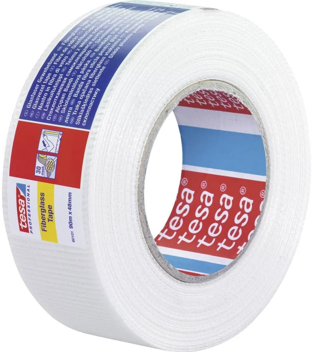 Tesa Glasvezeltape 48mm - 90m - Wit