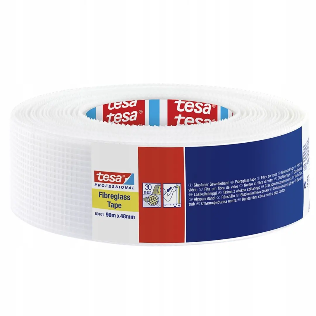 Tesa Glasvezeltape 48mm - 90m - Wit