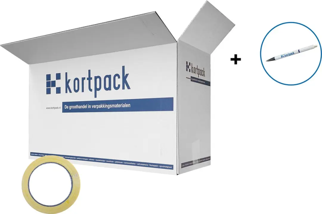 Kortpack Ducttape Geel 50mm x 25m - 1 Rol - afbeelding 5 van 6