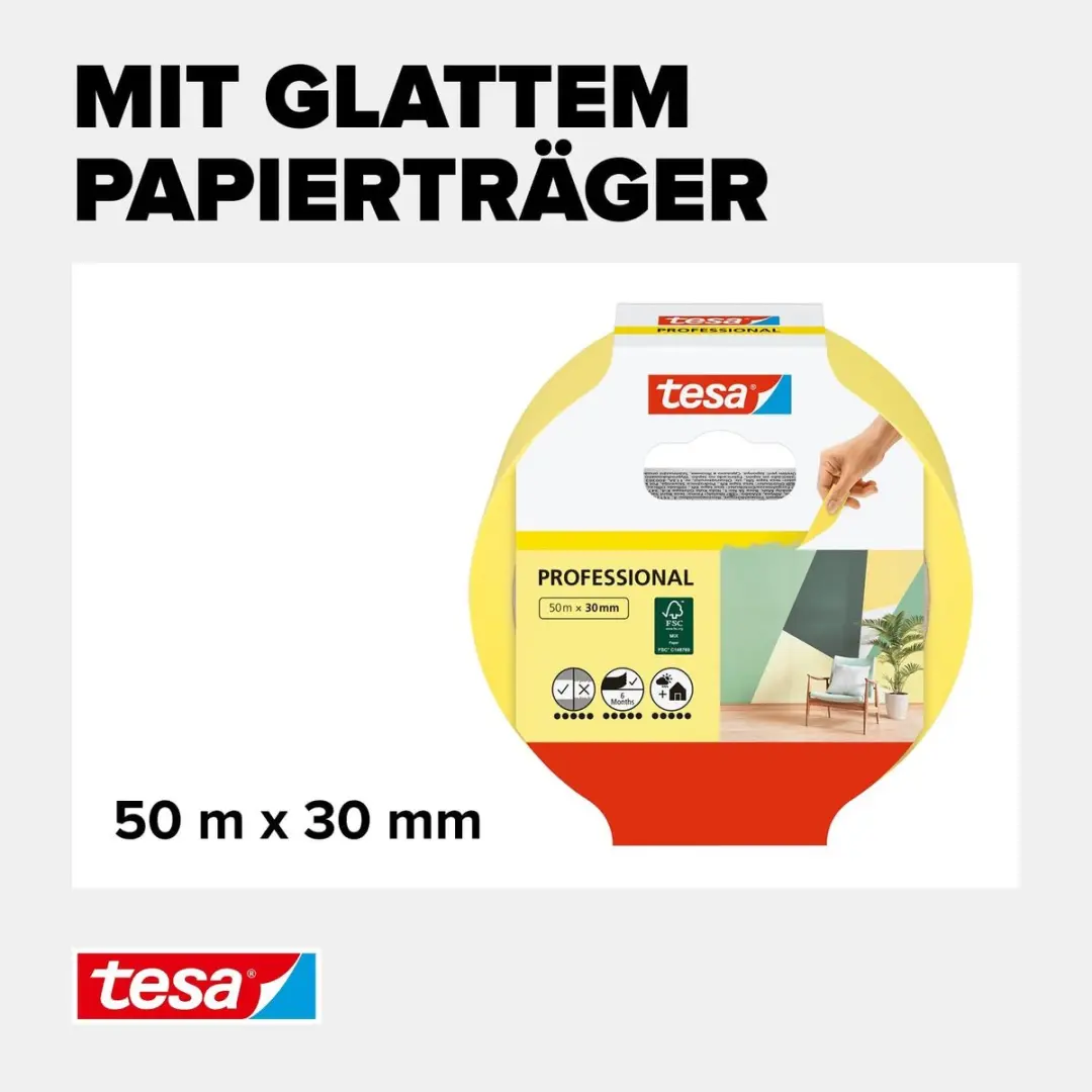 Tesa Professional Schilderstape Washi 50m x 30mm - 3 Stuks