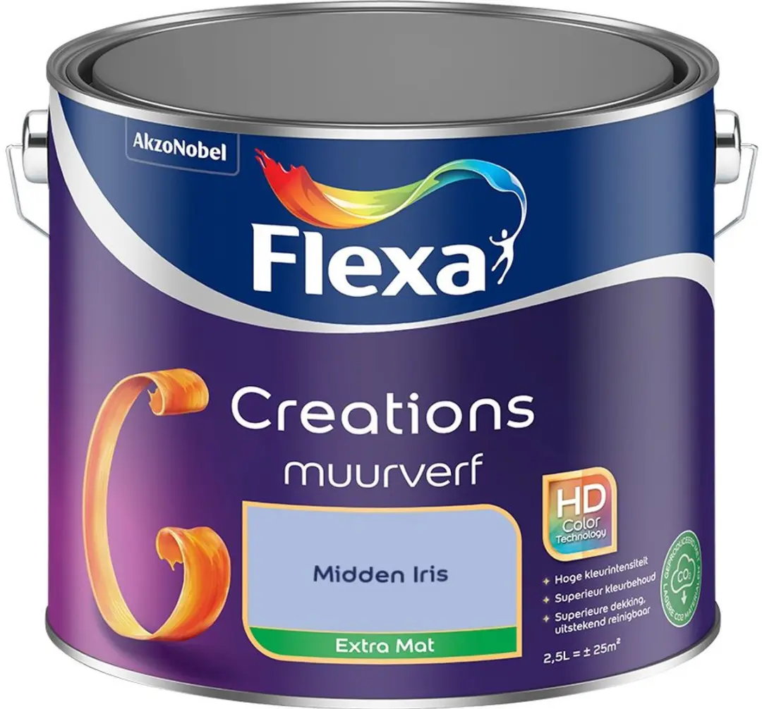 Flexa Creations Muurverf Extra Mat Midden Iris 2,5L