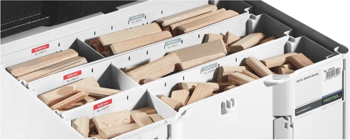 Festool DOMINO XL D8/D10 Assortiment 306 Stenen - Beukenhout