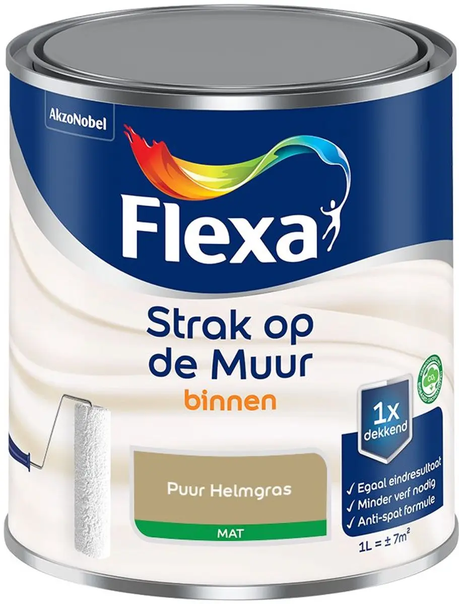 Flexa Strak op de Muur Binnen Mat Puur Helmgras Mengverf 1L