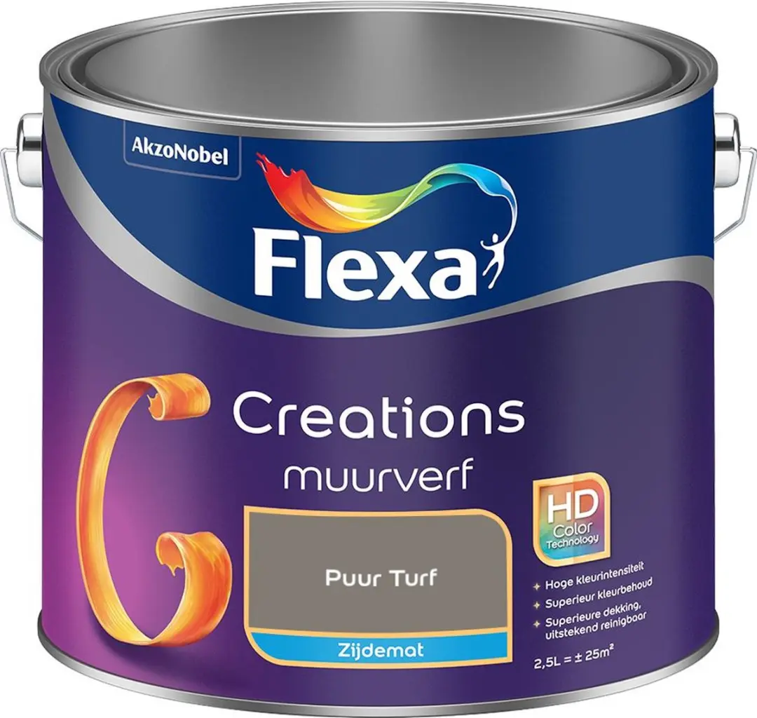 Flexa Creations Muurverf Zijdemat Puur Turf 2,5L