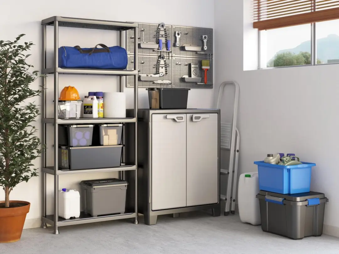 Keter Titan Lage Kast 246915 - 2 Planken 80x44x100cm - Zwart/Grijs