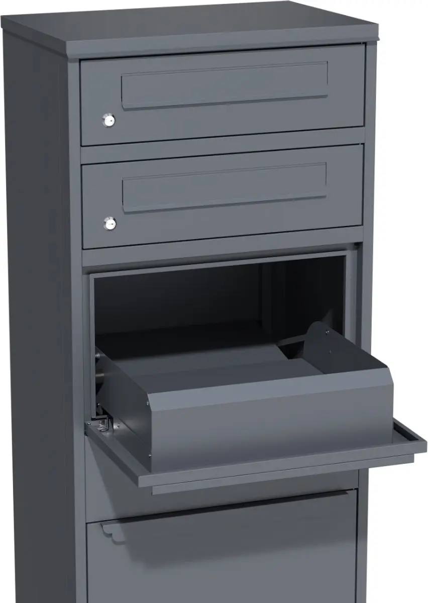 TuinChamp Pakketbox met dubbele brievenbus A10362 - RAL 7016
