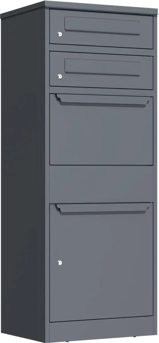 TuinChamp Pakketbox met dubbele brievenbus A10362 - RAL 7016