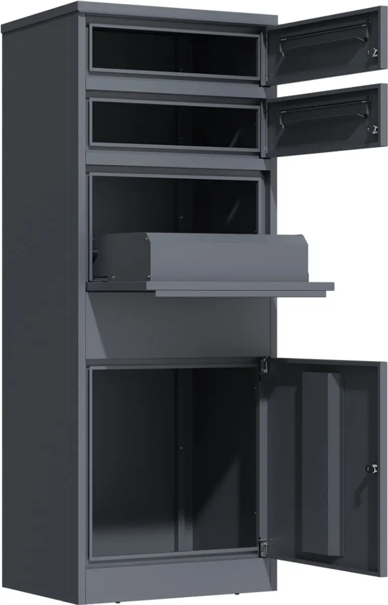 TuinChamp Pakketbox met dubbele brievenbus A10362 - RAL 7016