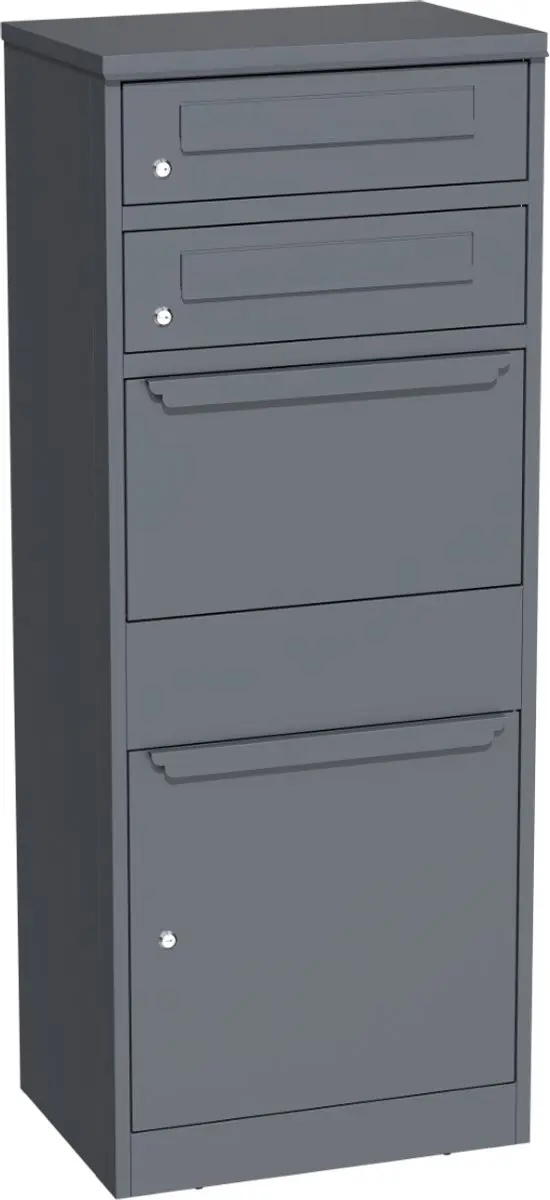 TuinChamp Pakketbox met dubbele brievenbus A10362 - RAL 7016