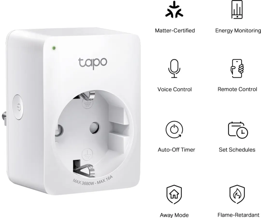 TP-Link Tapo P110M Slimme Stekker - Energiebewaking - Wit