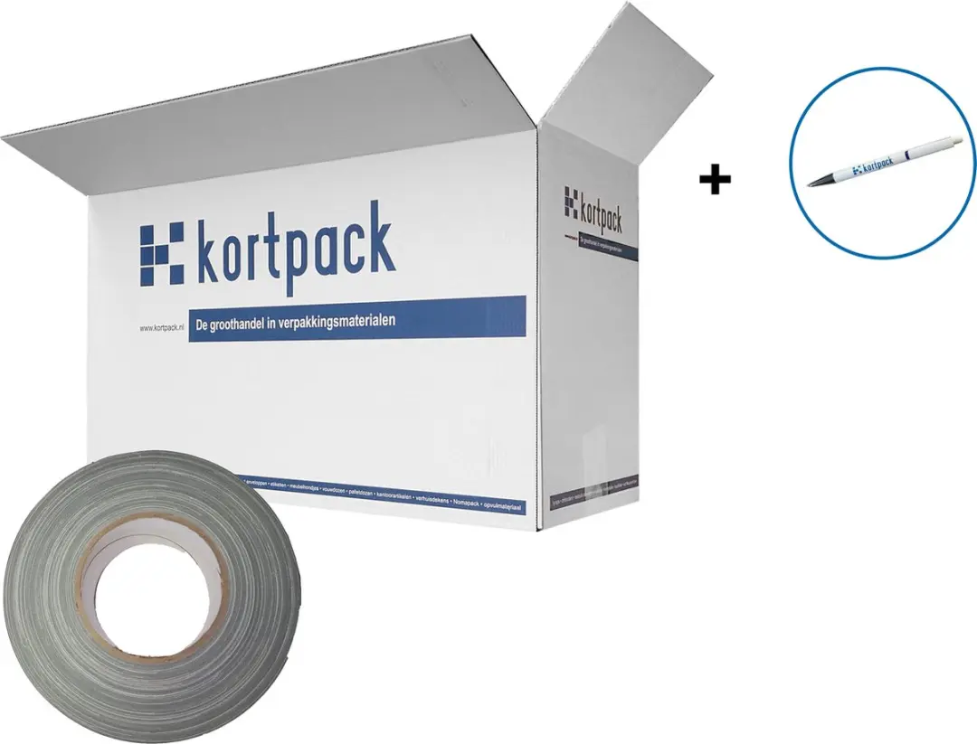 Kortpack Extra Sterke Duct-Tape 50mm x 50m - Grijs