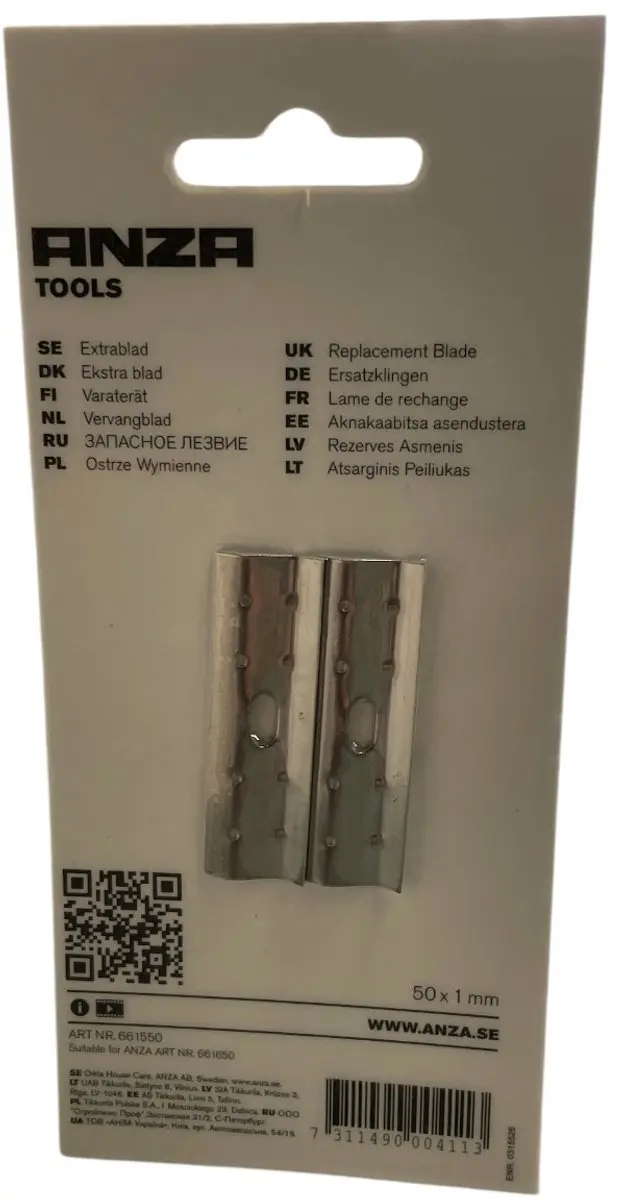 Anza Vervangmessen Verfkrabber 2x50x1mm - Transparant