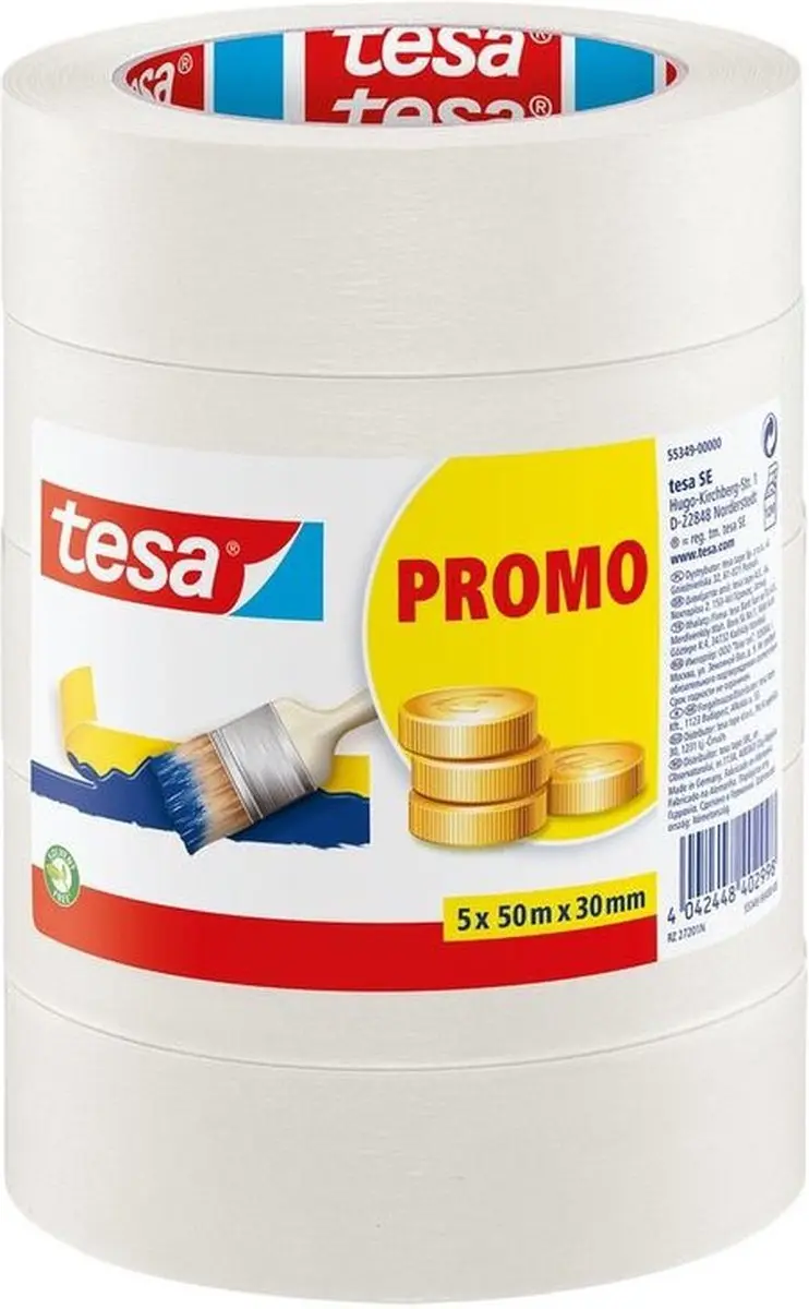 Tesa Masking Tape 30mm x 50m - 5 Stuks - Crème