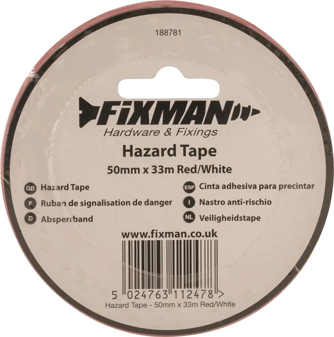 Silverline Veiligheidstape 50mm x 33m - Rood/Wit