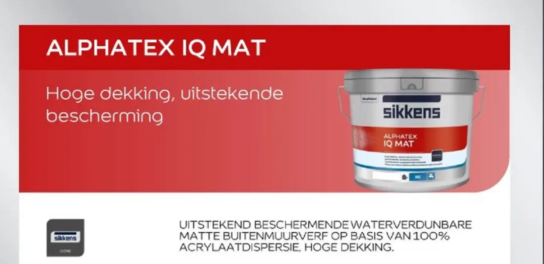 Sikkens Alphatex IQ Mat Afwerkingslaag 5L - Wit
