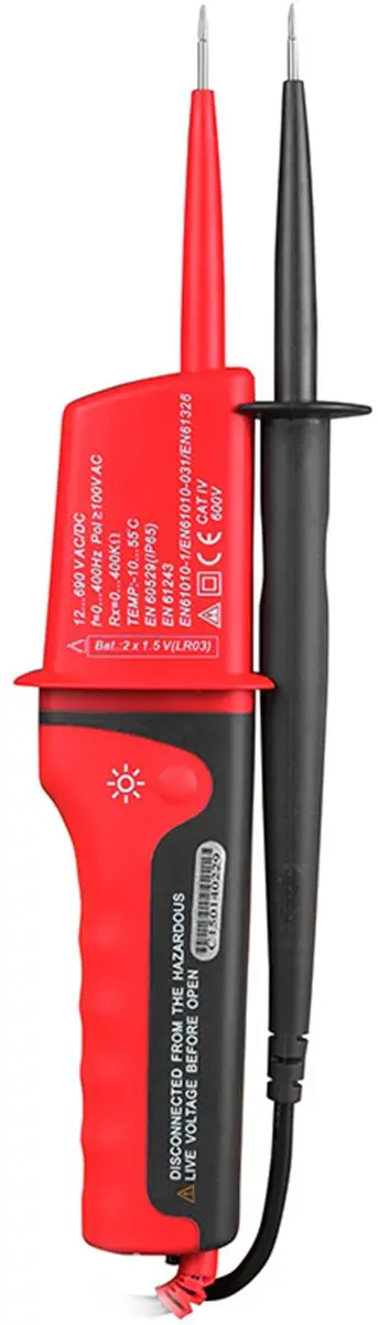 UNI-T UT15C Multifunctionele Spanningsmeter 12-690V - Rood